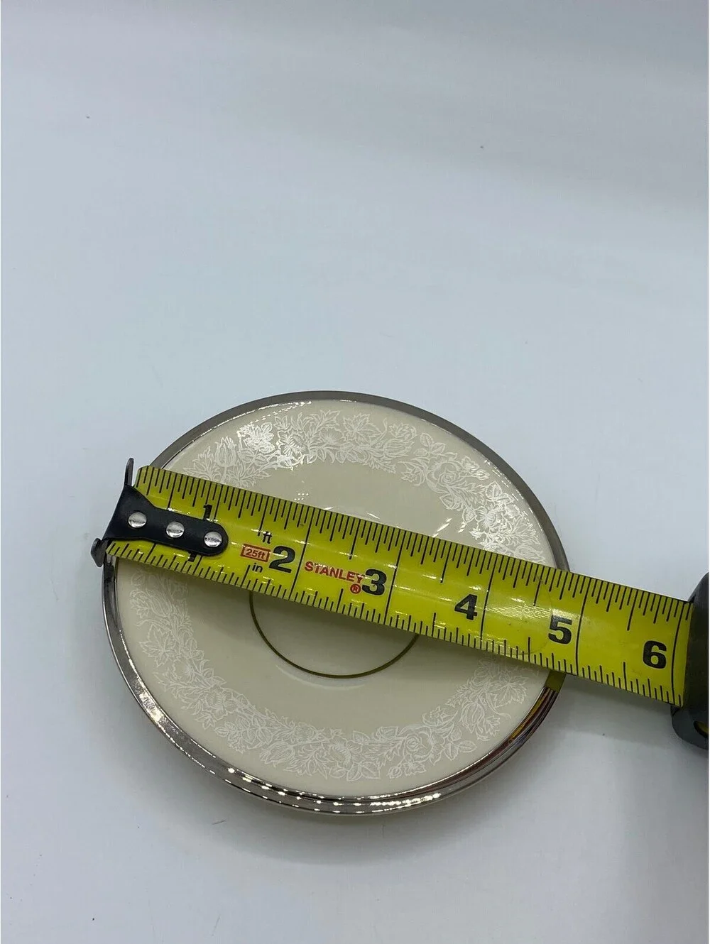 Vintage Lenox Moonspun Platinum Porcelain Demitasse Saucer